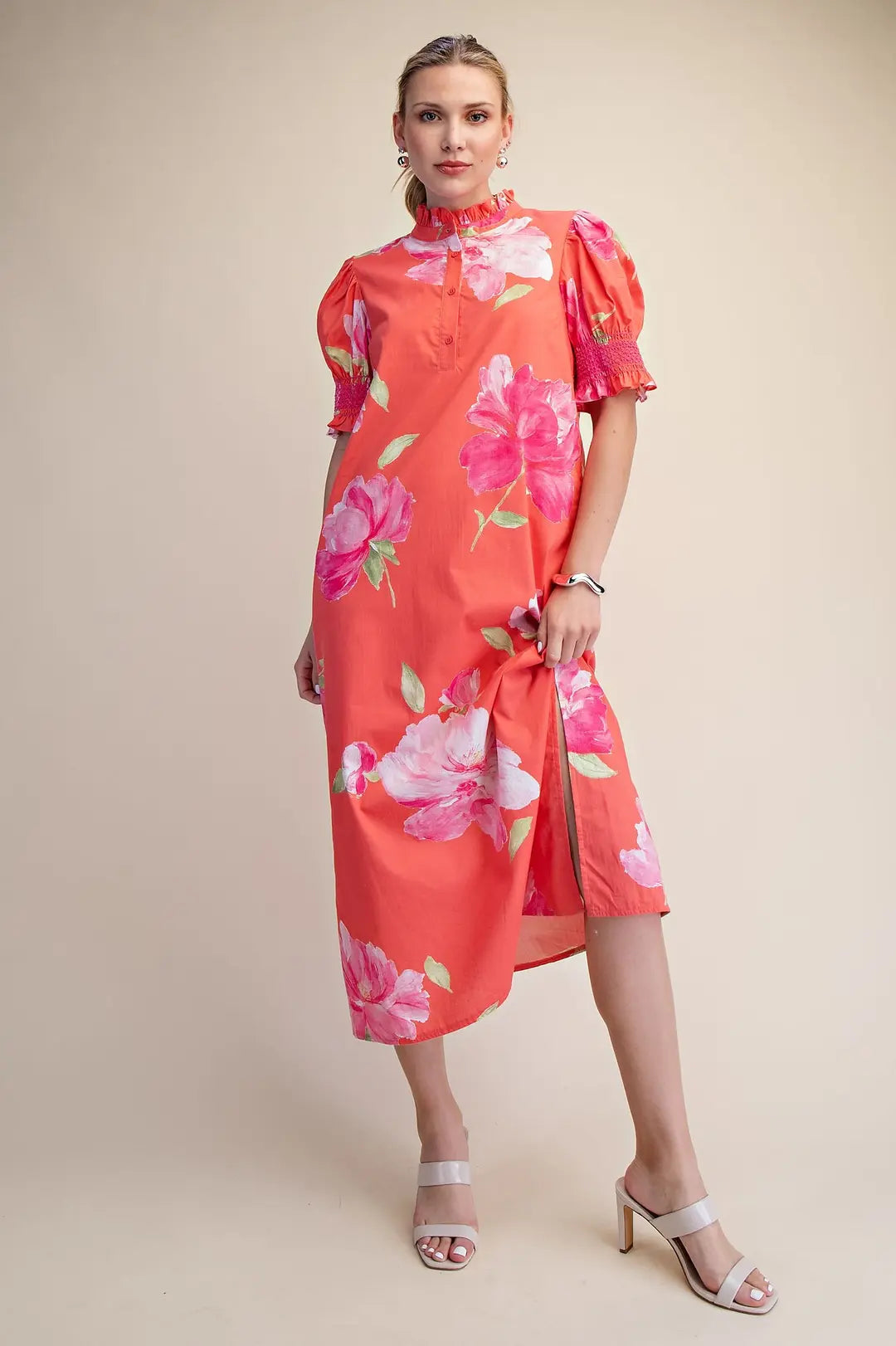 Amberly Ruffle Neck Dress