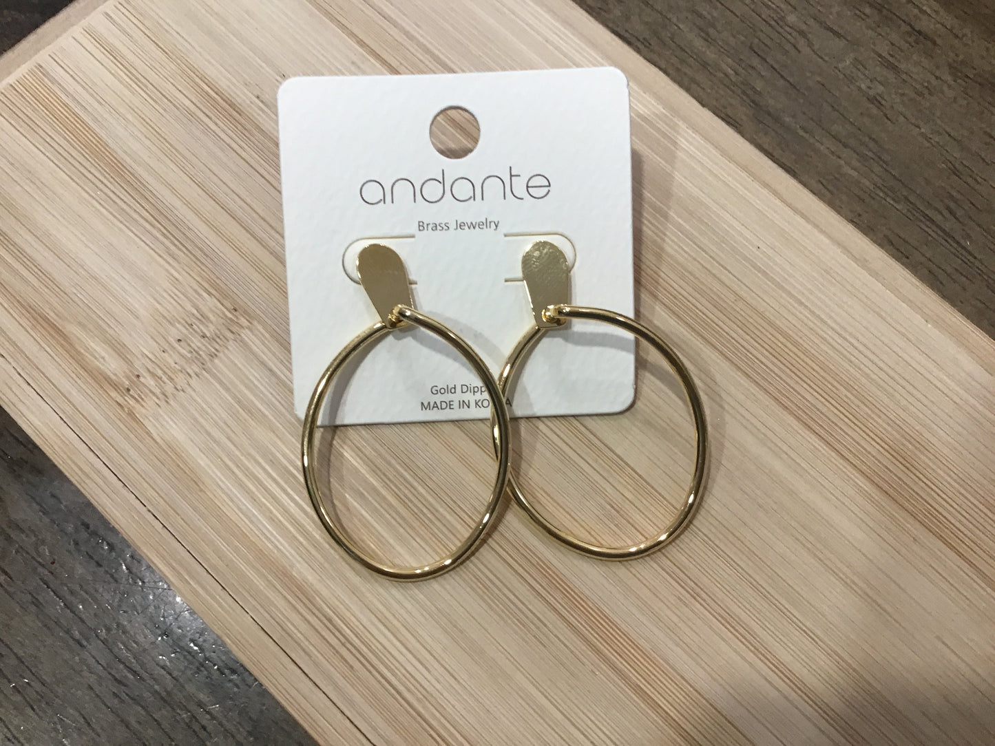 Circle Ring And Oval Plate Earrings