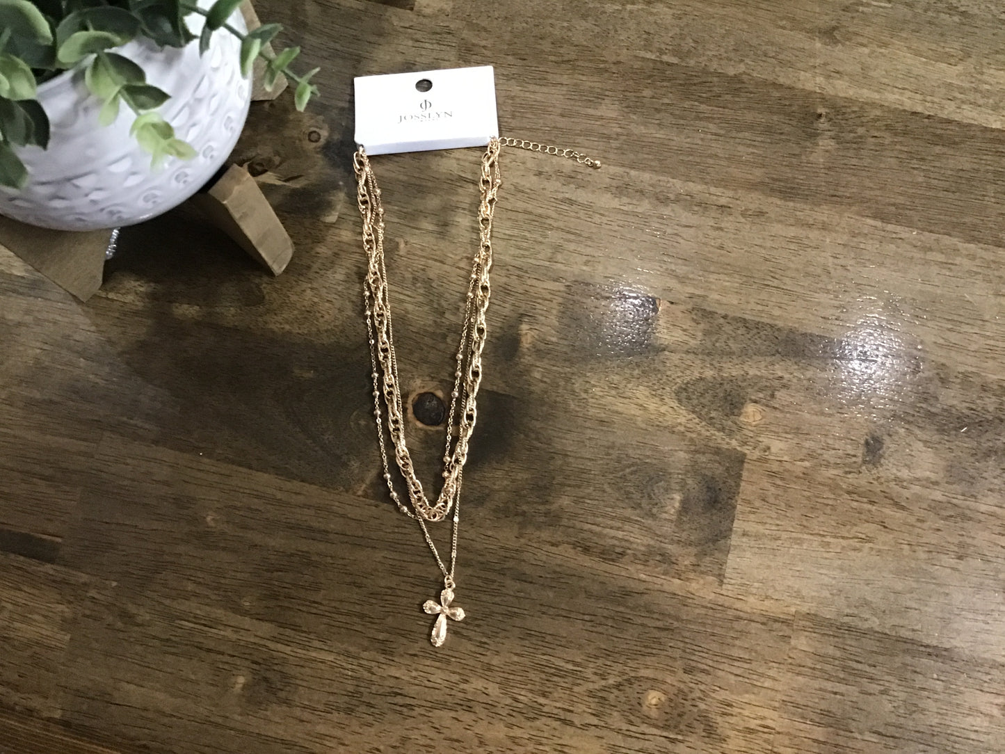 Cross multi stack Necklace