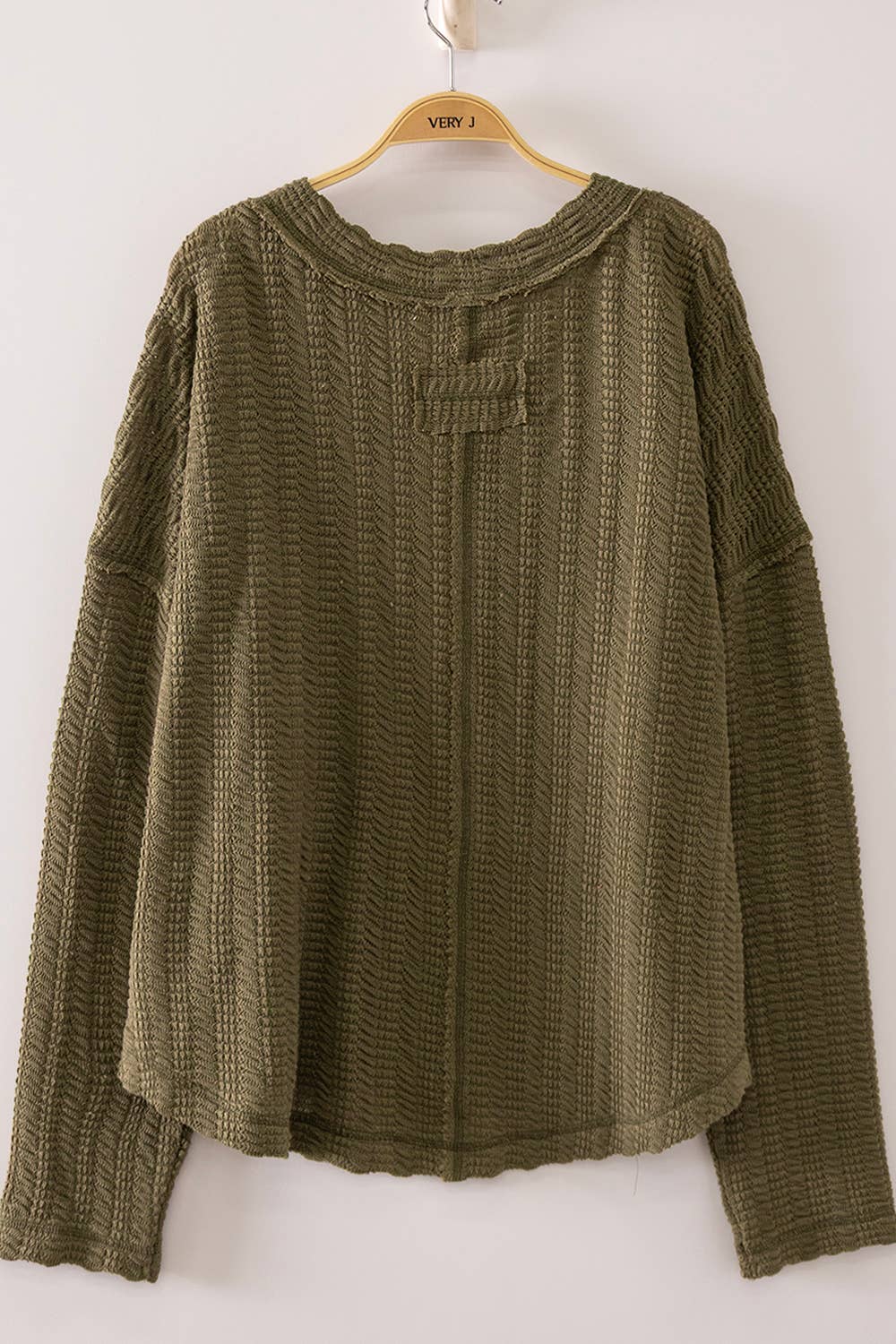 Open Weave V-Neck Top