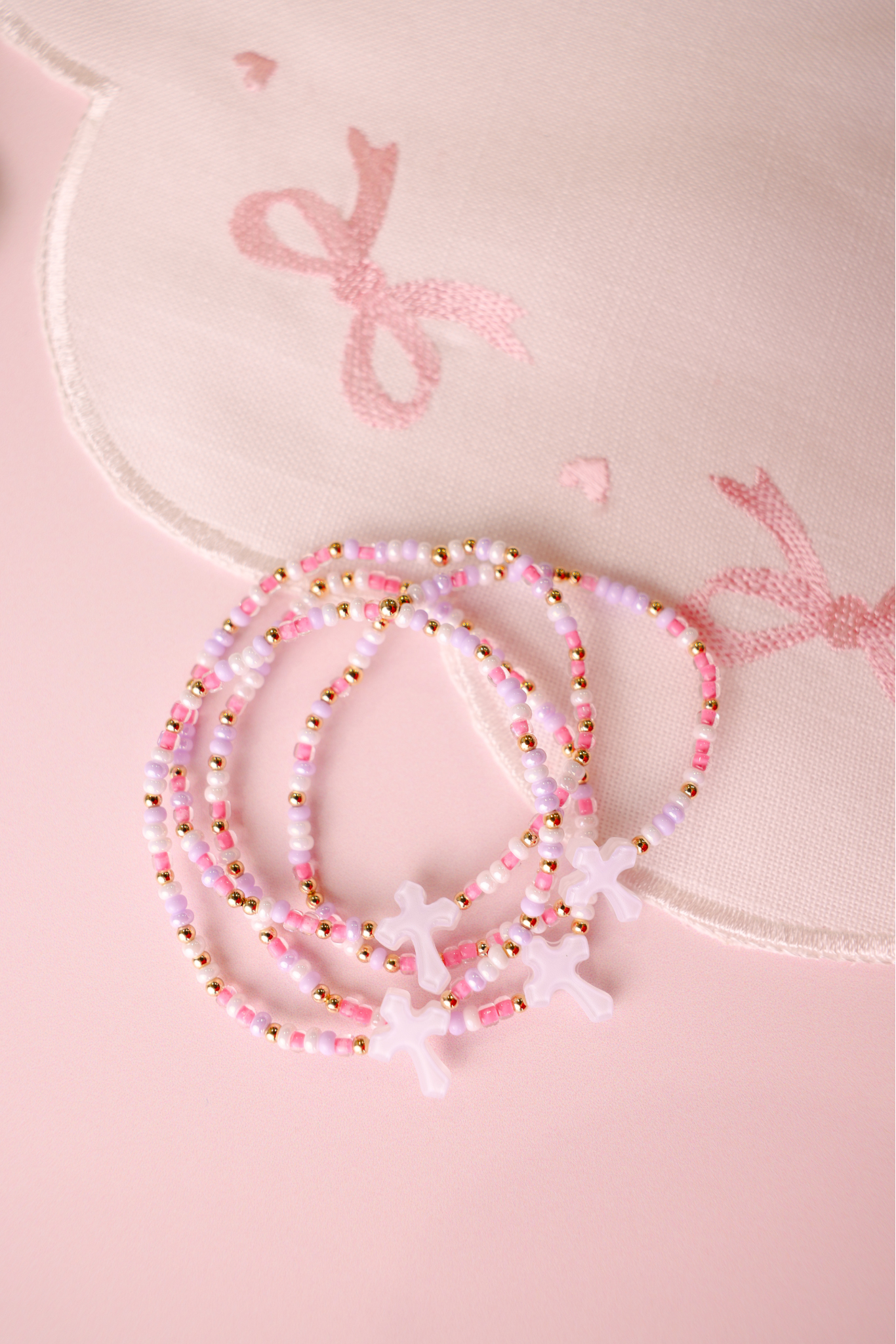 Lilac Cross Bracelet