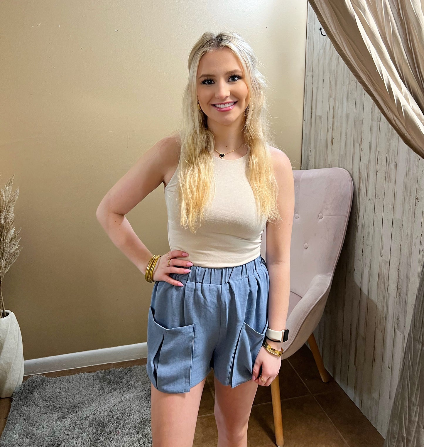 Got Courage linen shorts