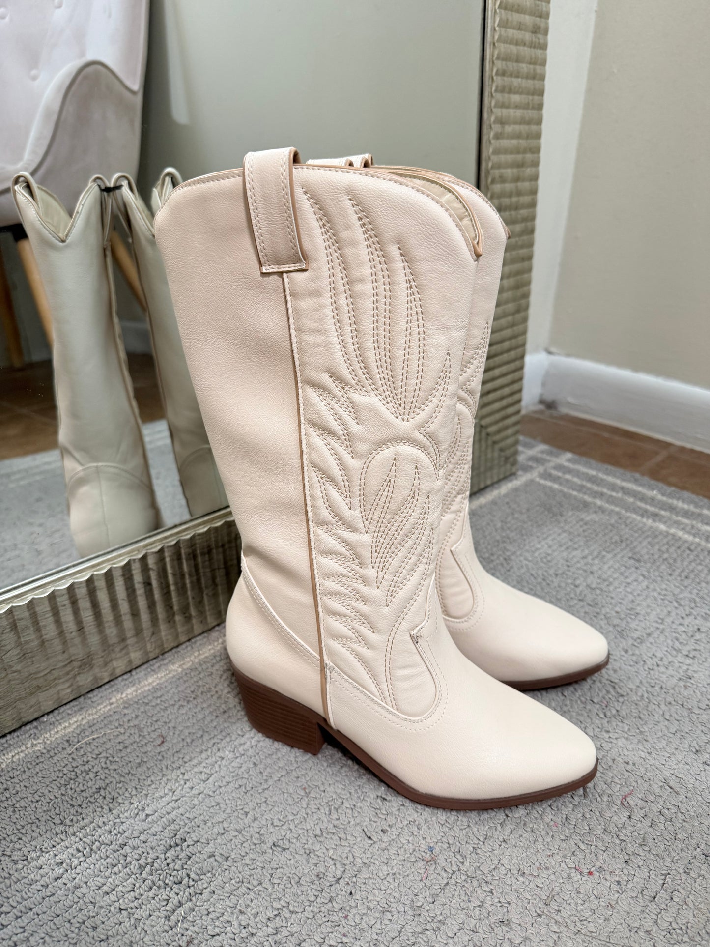 Cream Cowboy Boots