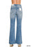 Tummy control elastic waist flare denim pants