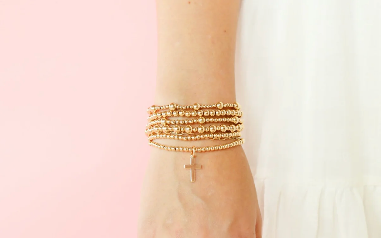 Cross Gold Charm Baraclet