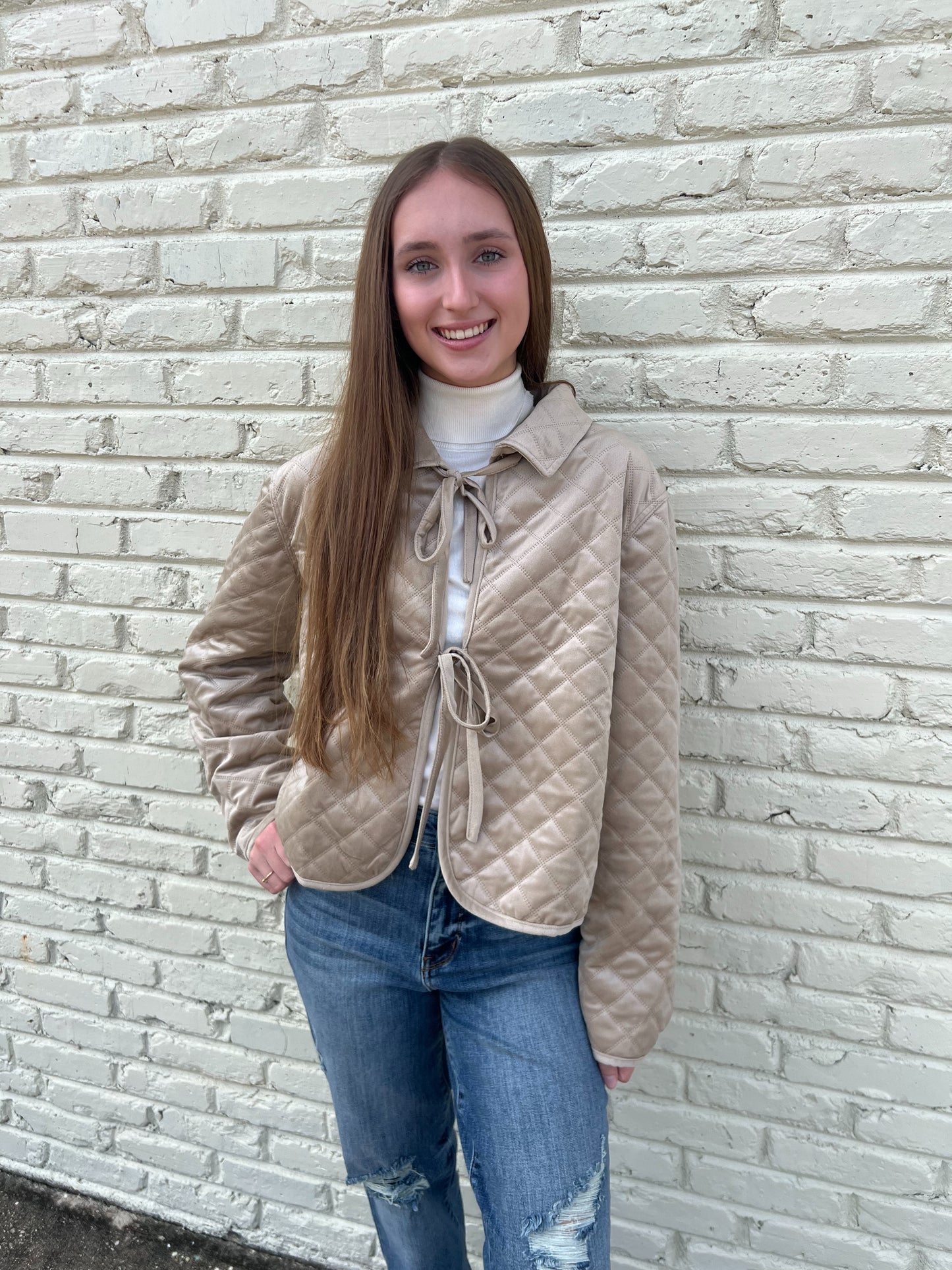 Solid Style Front Tie Jacket