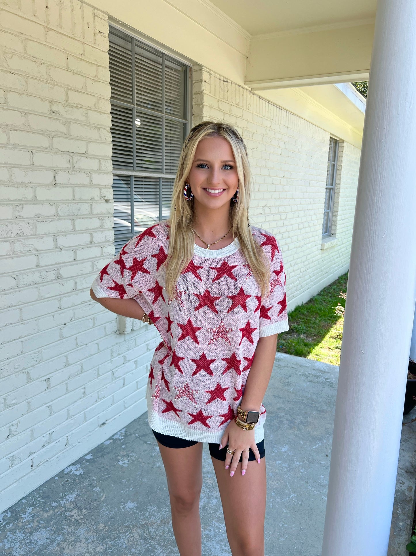 Pearl Beaded Star Top