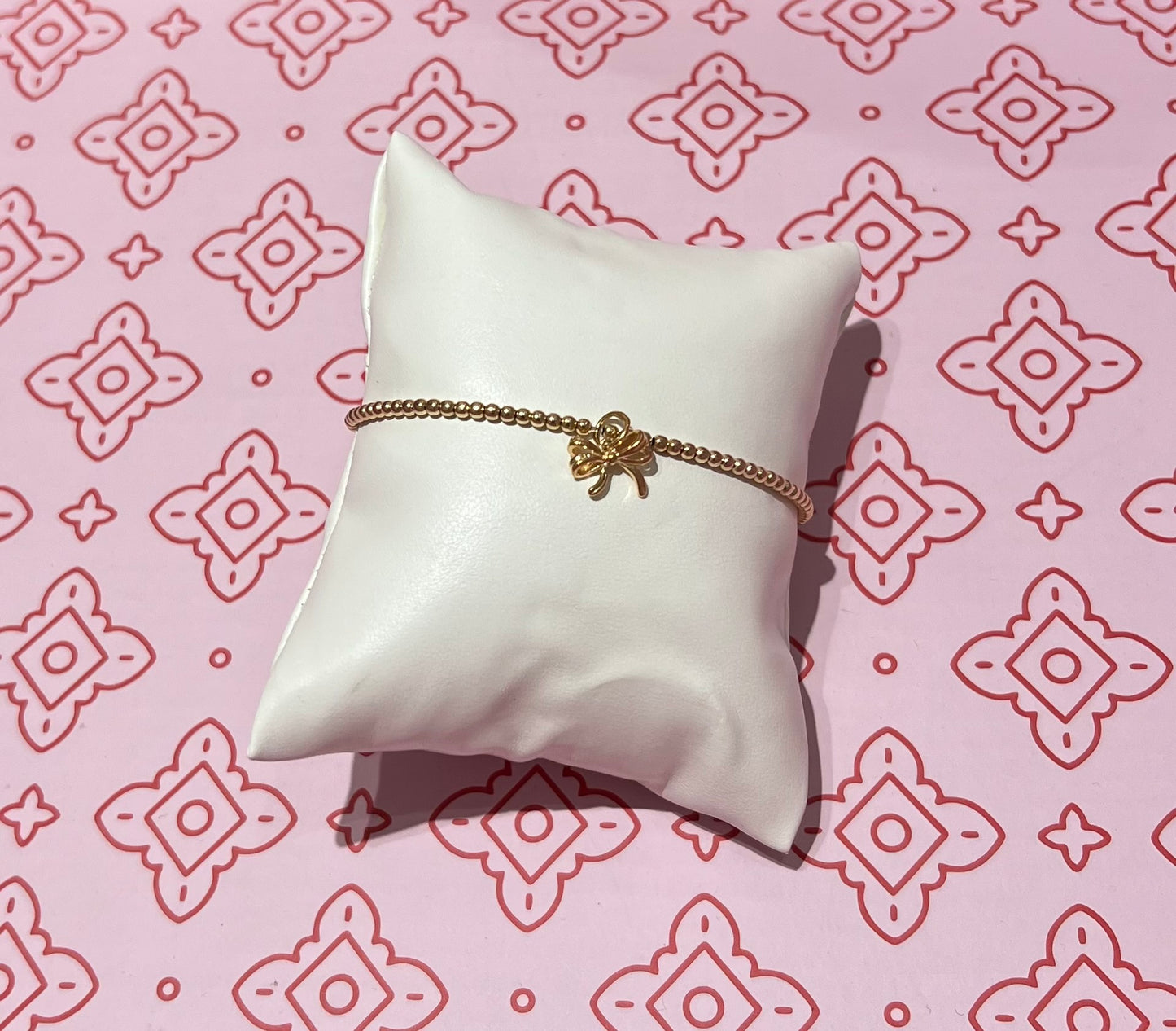 Gold Bow Charm Bracelet