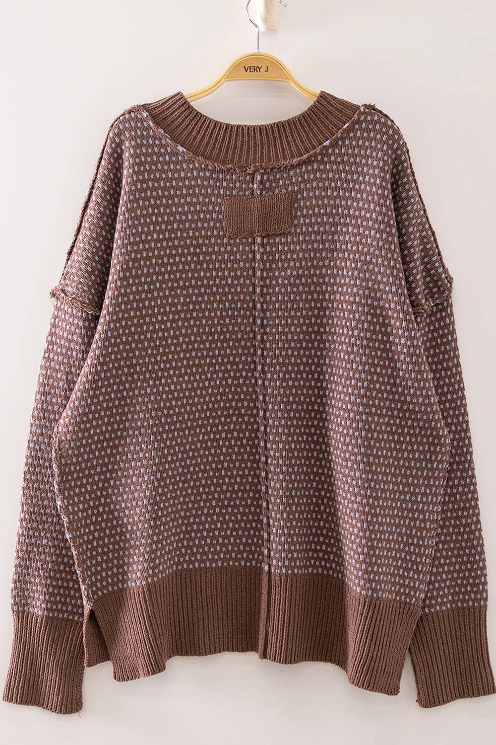 Contrast Stitch Reversible V-Neck Sweater