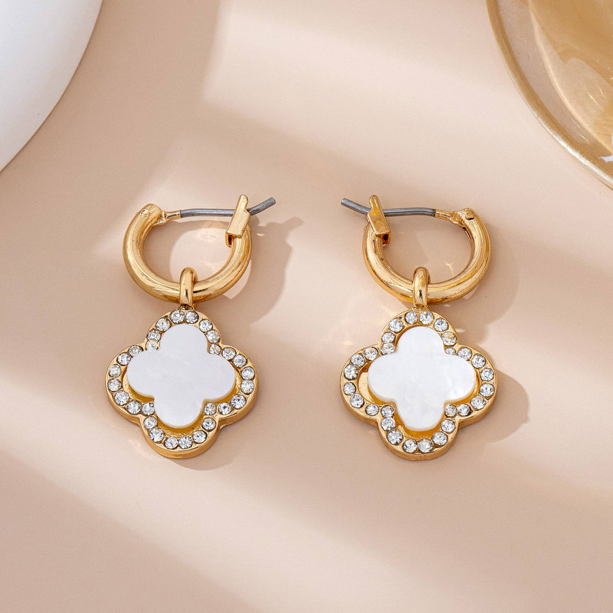 Rhinestone Clover earrings