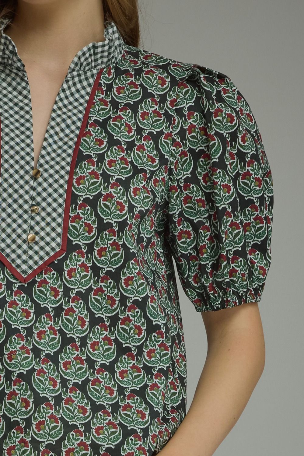 Floral Printed Puff Top