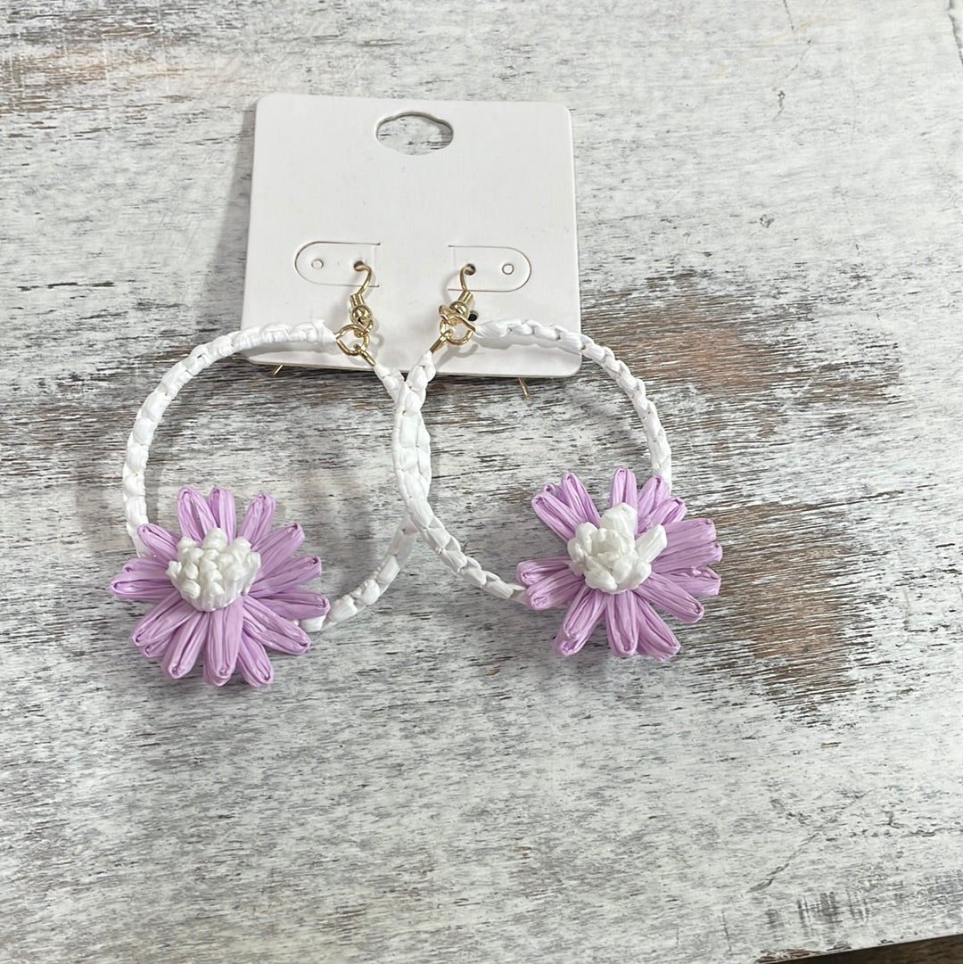 Raffia Flower Earring