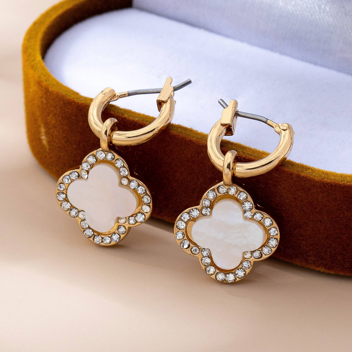 Rhinestone Clover earrings