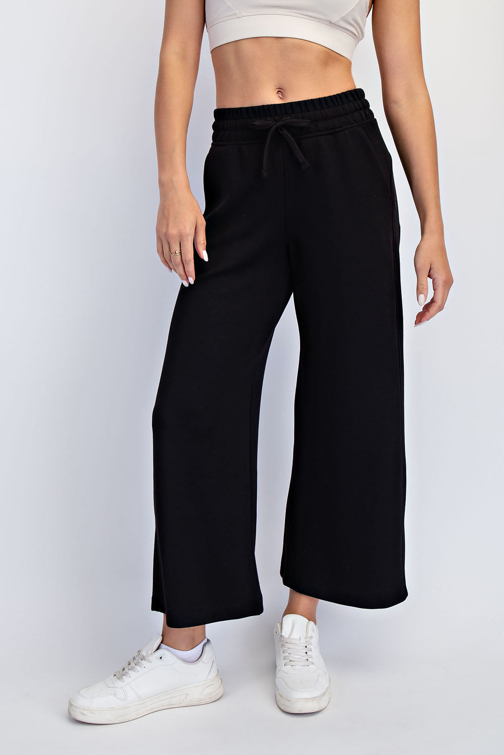 MODAL SCUBA CROPPED WIDE PANT