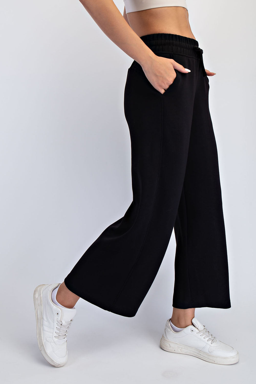 MODAL SCUBA CROPPED WIDE PANT