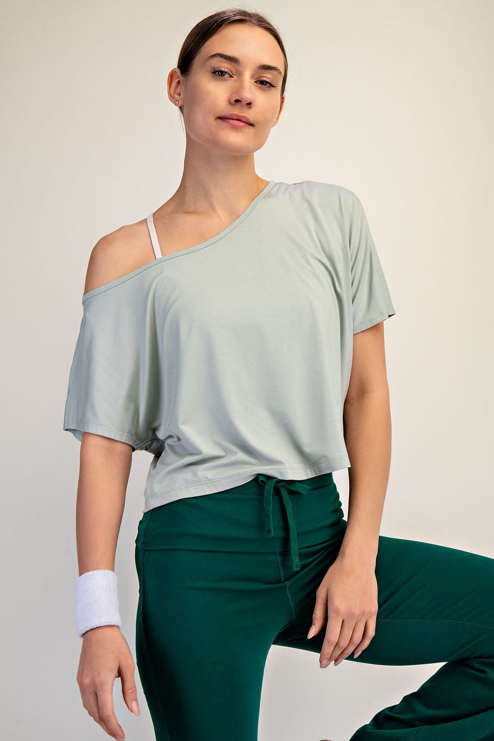 Viscose Cropped Off Shoulder