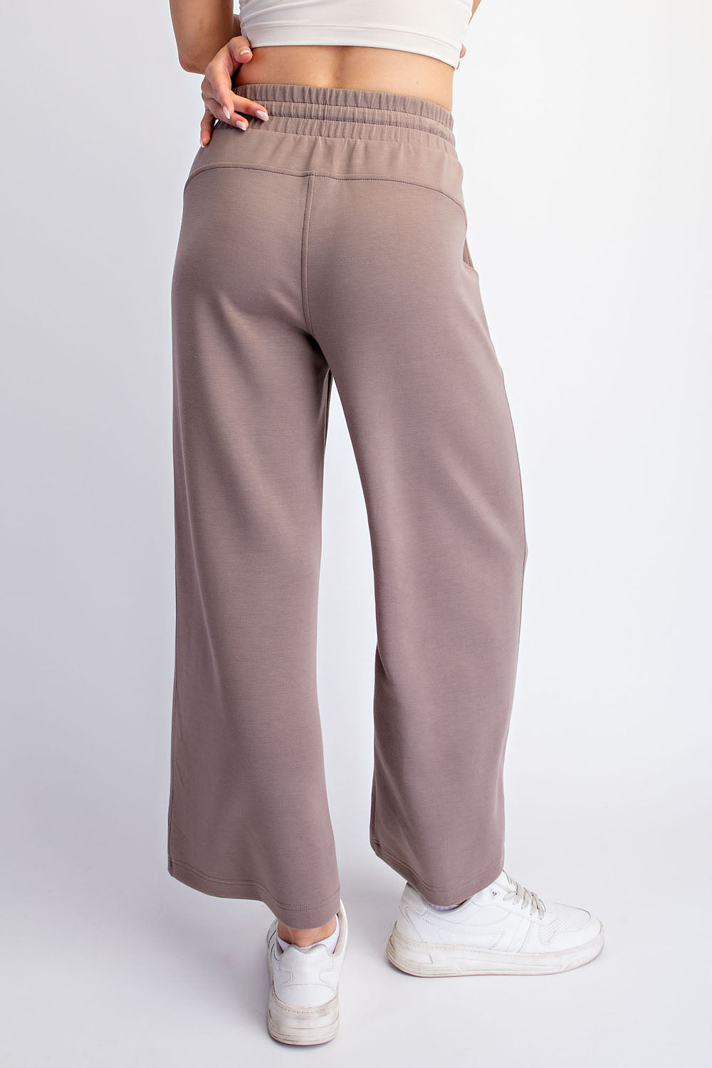 MODAL SCUBA CROPPED WIDE PANT