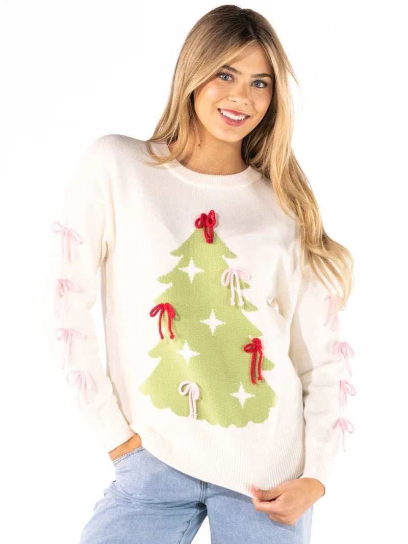 SS Bow-Tree Sweater