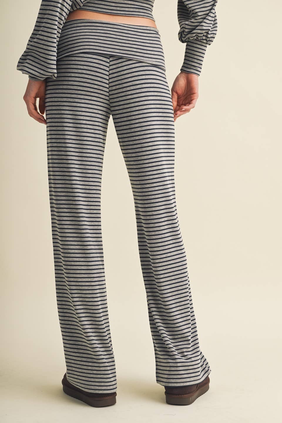 Striped Relaxed Foldover Pants