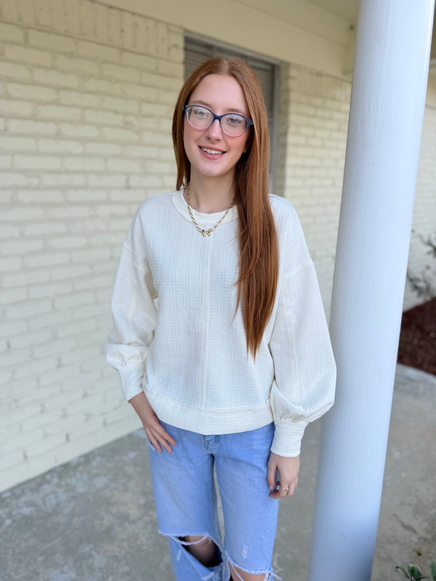 Gibson Girl Oversized Knit Top