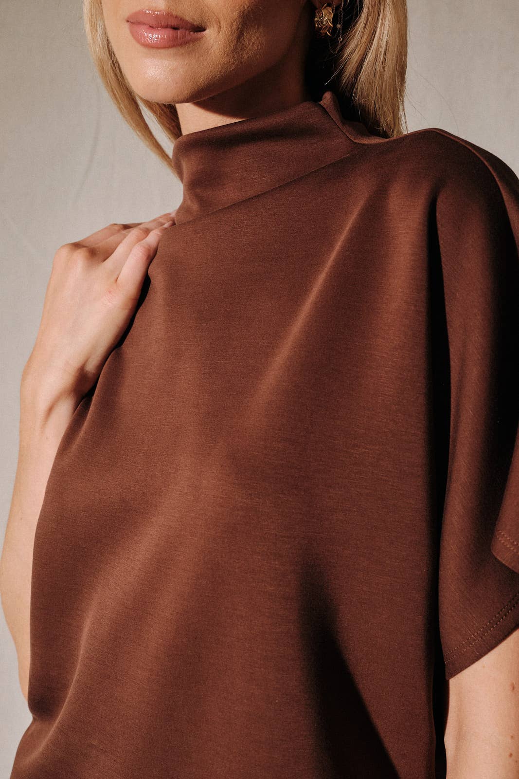 Mock Neck Dolman Top