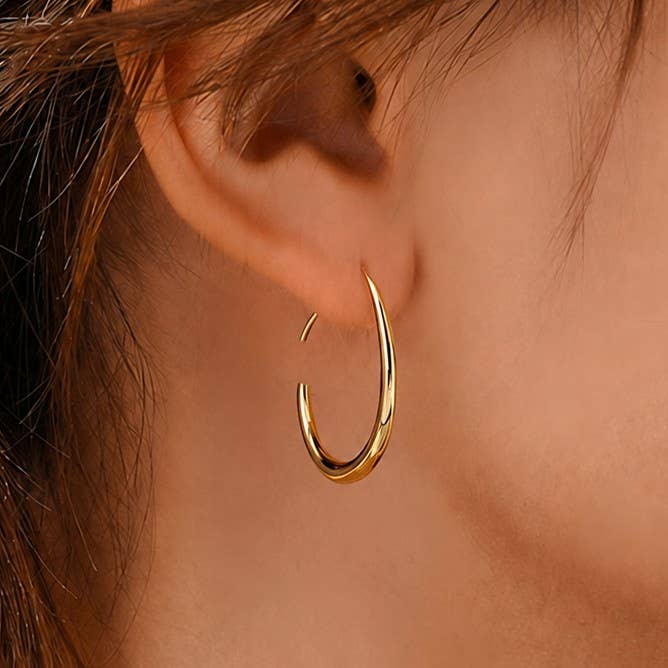 18K STAINLESS STEEL WATERPROOF HOOPS
