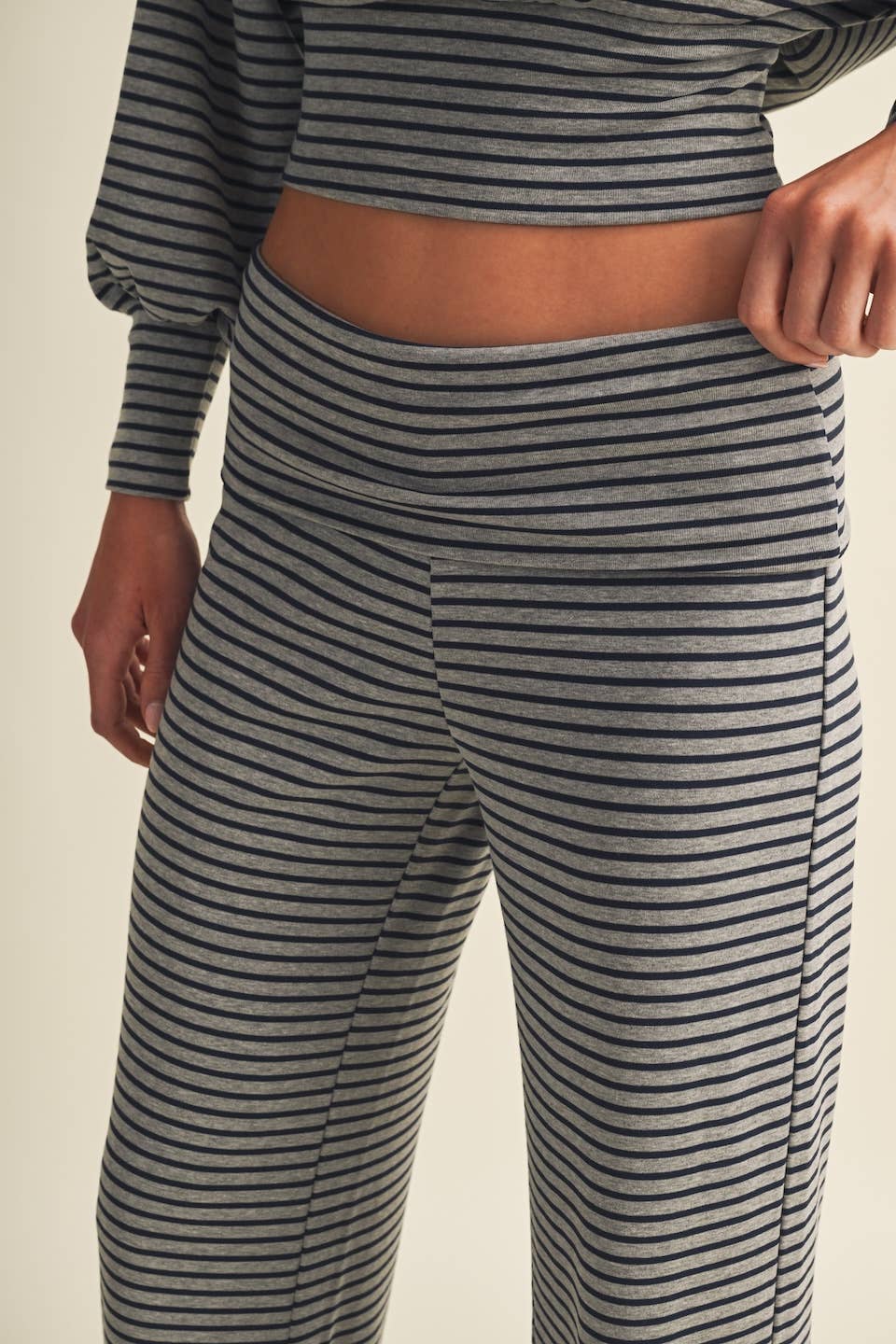 Striped Relaxed Foldover Pants