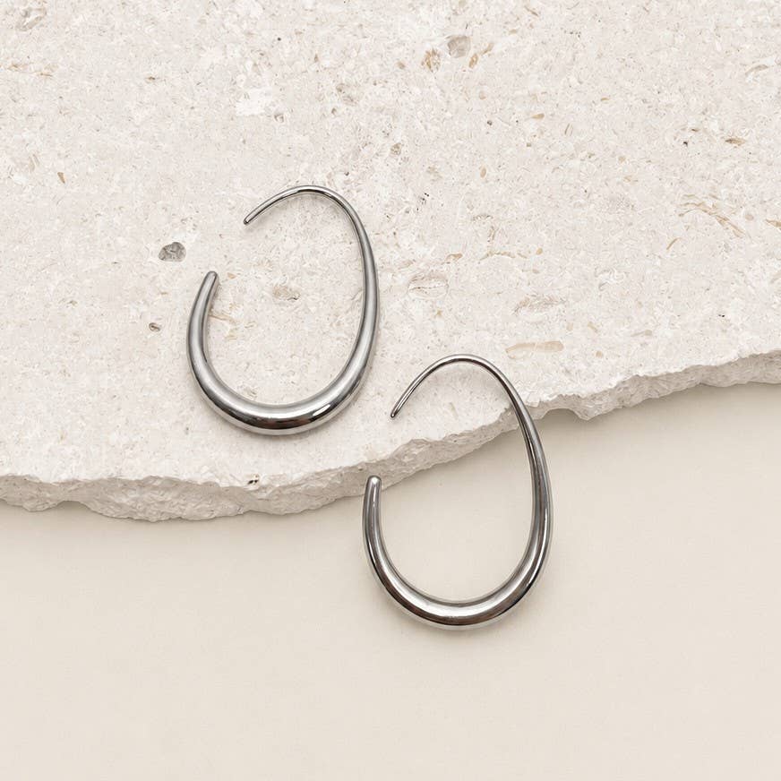 18K STAINLESS STEEL WATERPROOF HOOPS