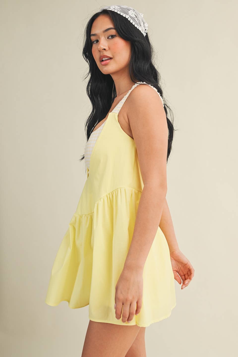 Gingham Print Double Layered Play Dress