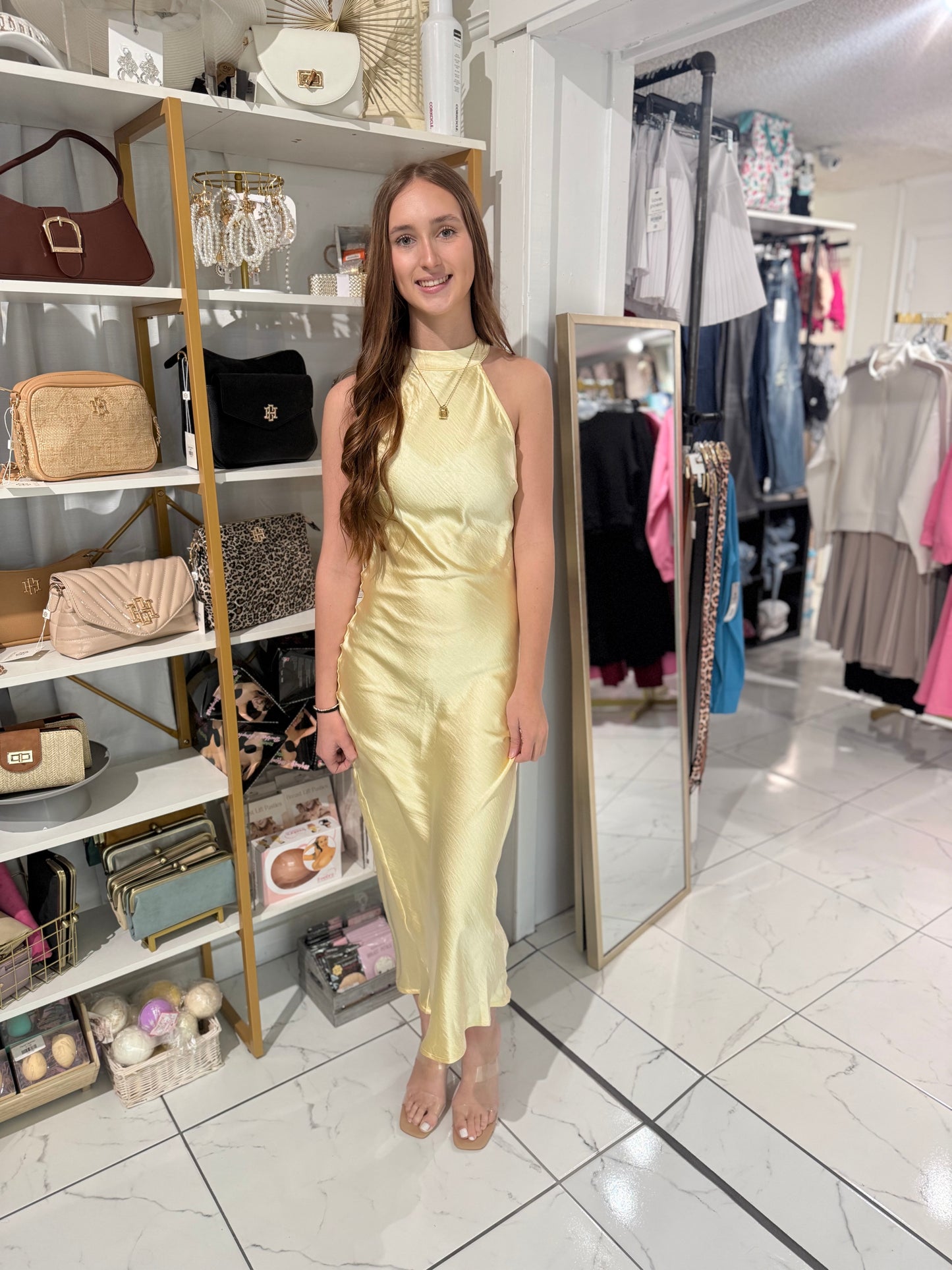 Elegant Composure Open Back Dress