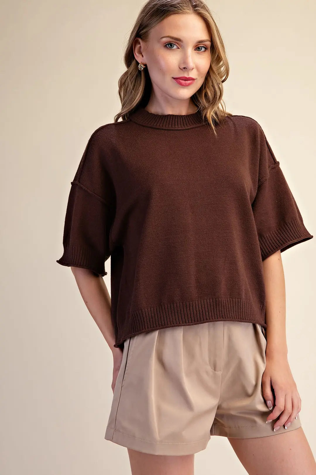 Relaxed Crewneck Sweater top