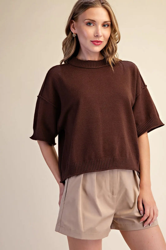 Relaxed Crewneck Sweater top