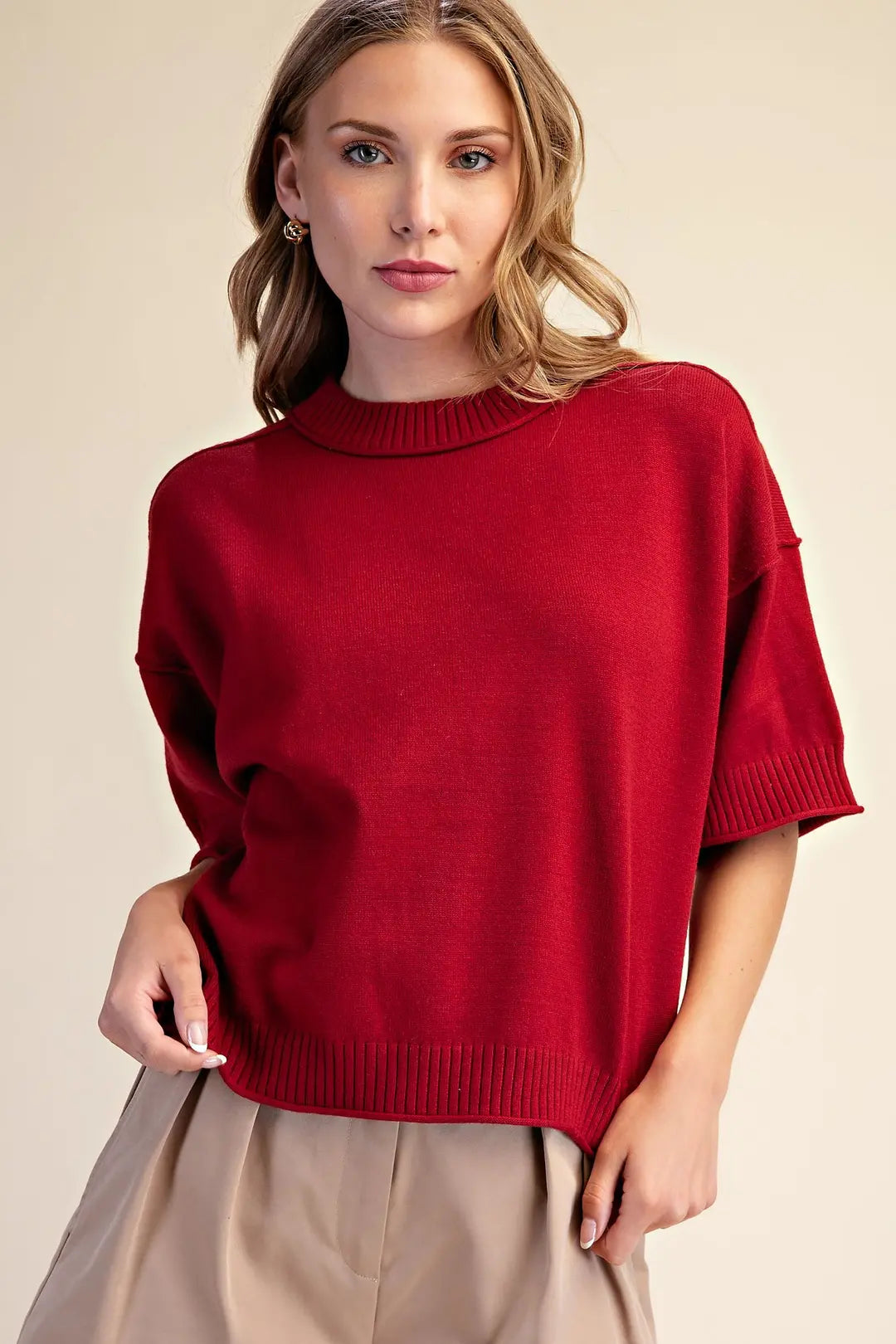 Relaxed Crewneck Sweater top
