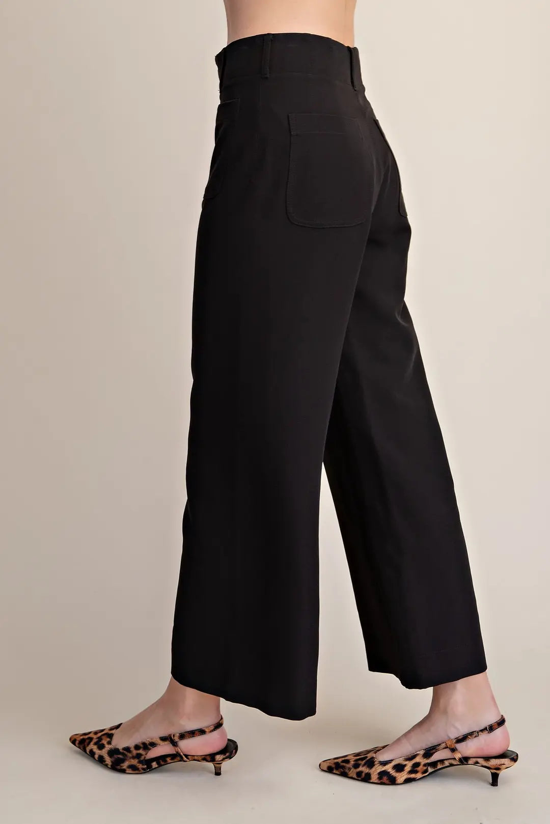 Colette Cropped Wide-Leg Stretchy Pants