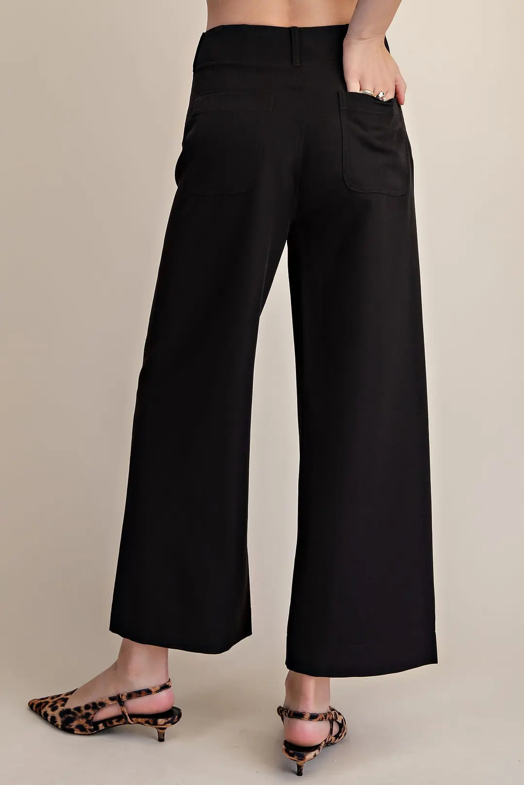 Colette Cropped Wide-Leg Stretchy Pants