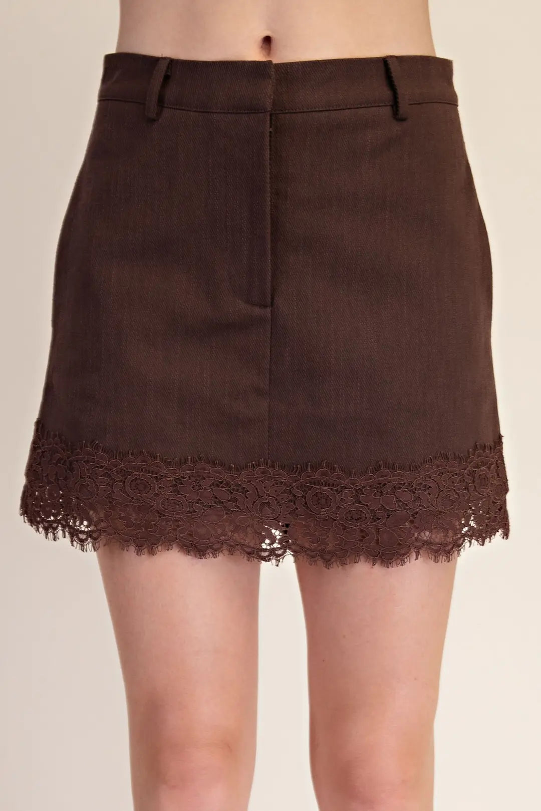 Lace Denim Skort