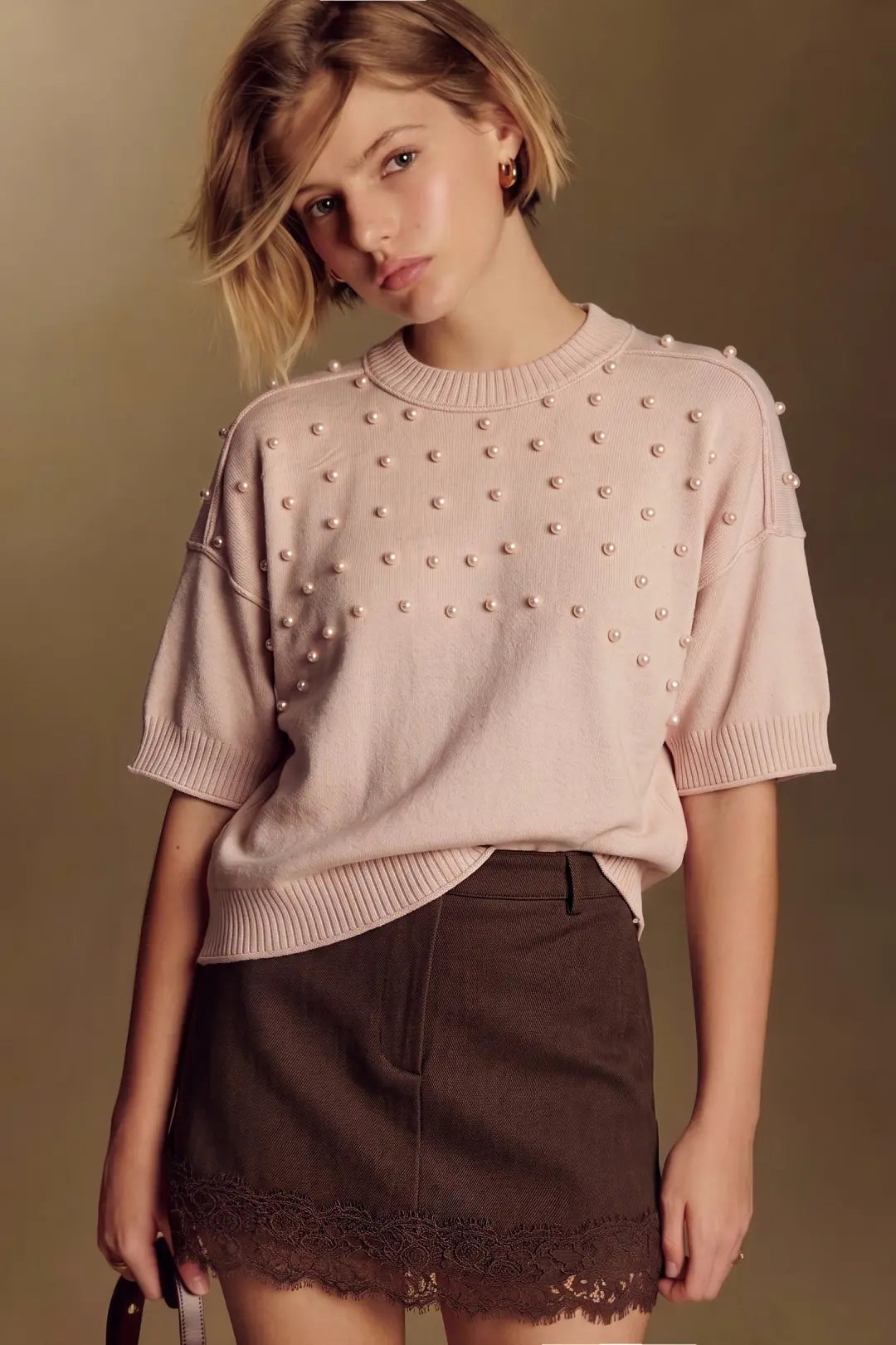 Lace Denim Skort