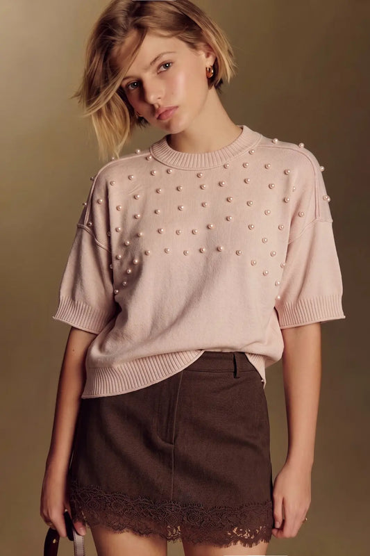 Lace Denim Skort