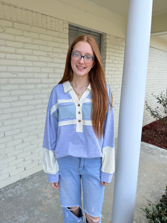 Kaitlyn Color Block Casual Knit Top