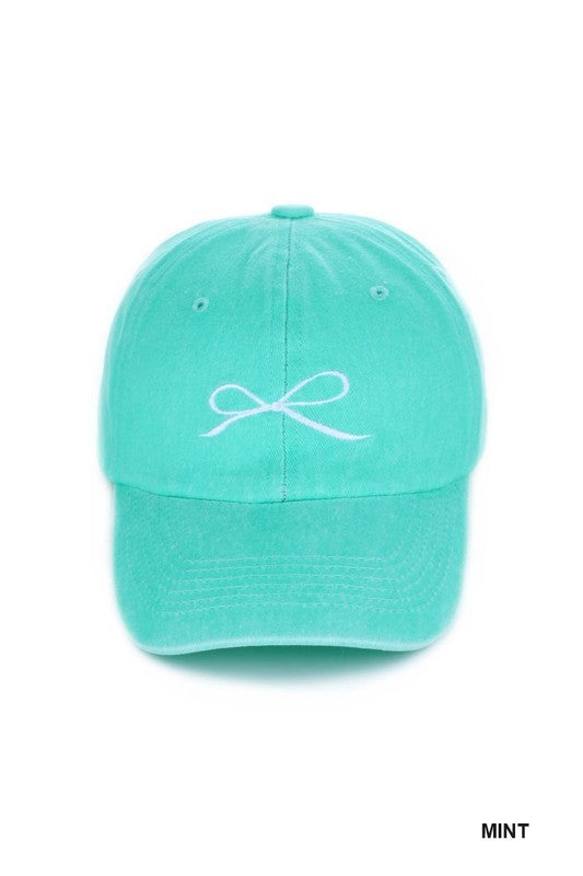Ribbon Bow Washed Hat