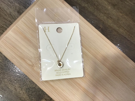 Crystal Pave Ring Necklace