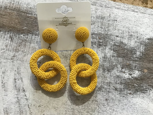 Beaded Hoops Earrings