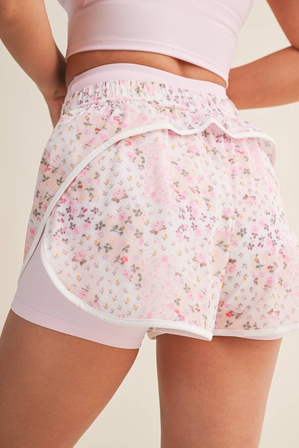 Patchwork Print Nylon Shorts