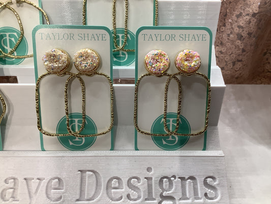 Taylor Shaye Glitter Top Hoops