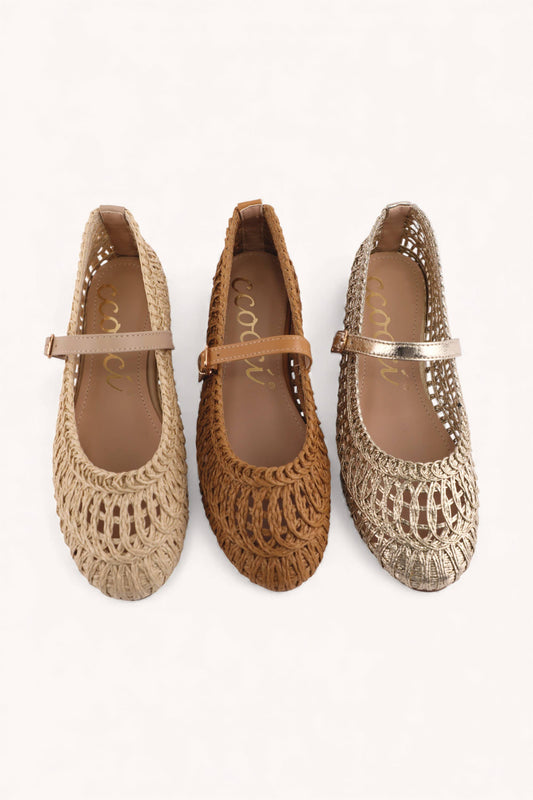 SUSAN WOVEN DESIGNED MARY JANE FLAT