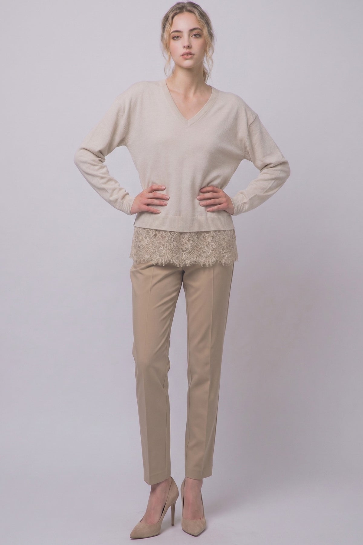 Makenzie Lace trim Sweater