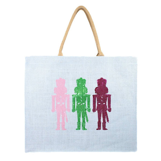 Candy Nutcracker Sequin Carryall Tote