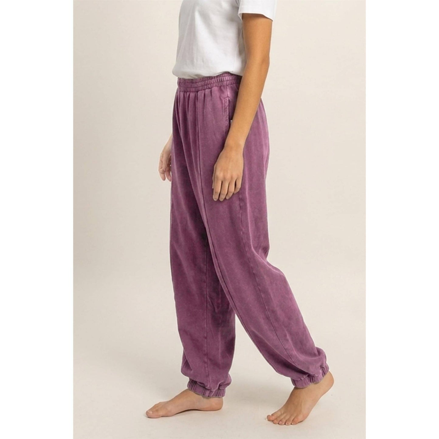 Mineral Wash Elastic Waist Jogger Pants