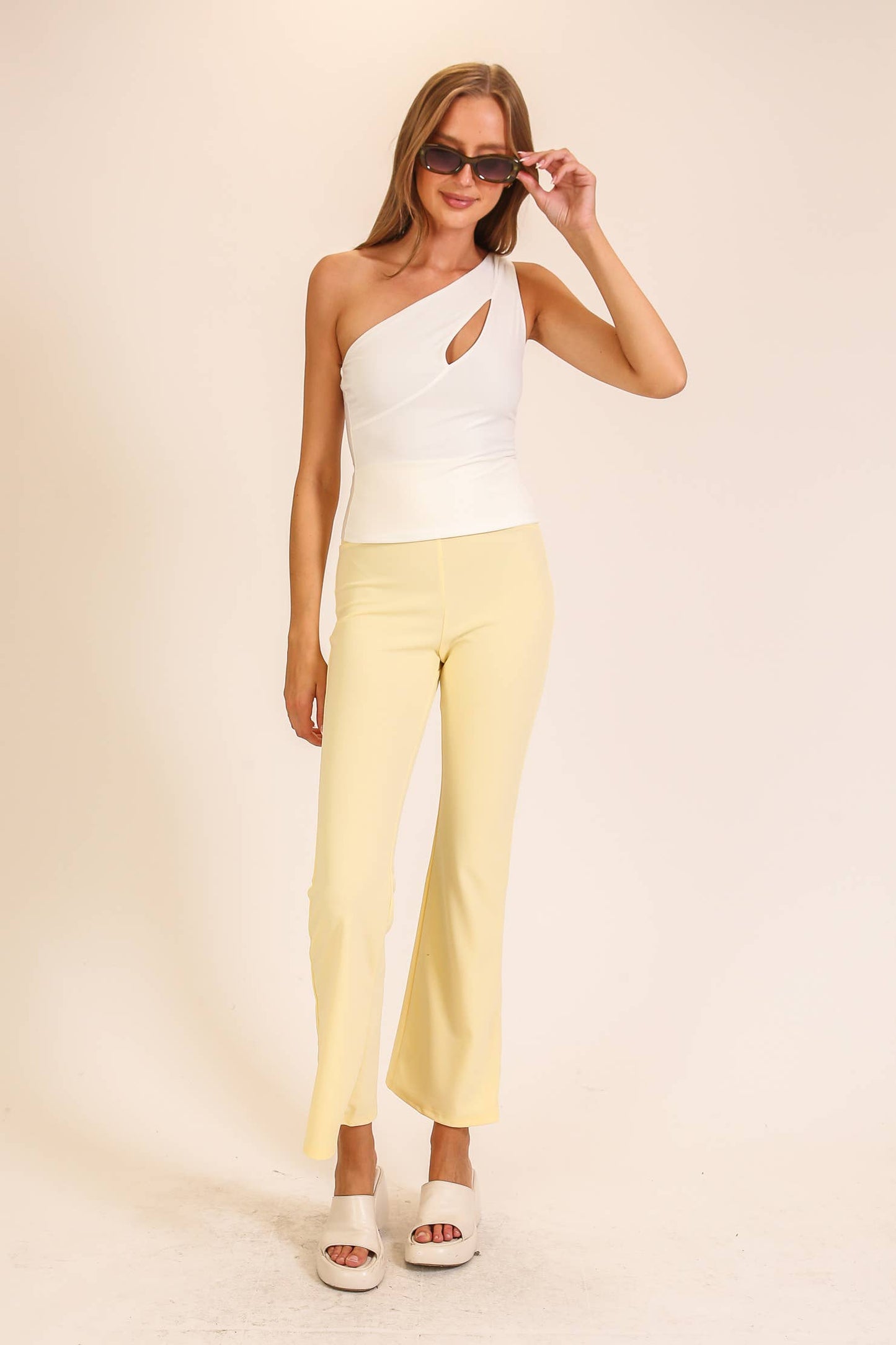 One-Shoulder Cutout ITY Top