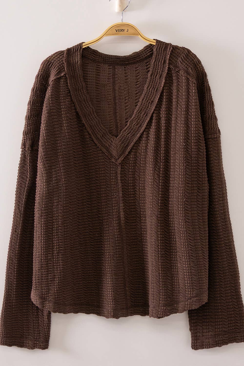 Open Weave V-Neck Top